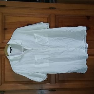 Ambiance Off-White Short Sleeve 100% Rayon Blouse Size L